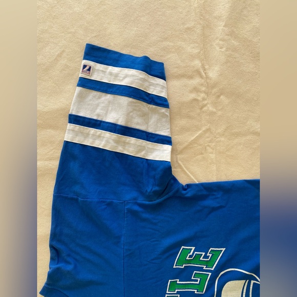 LOGO 7 Seattle Seahawks Blue Shirt with White Stripes Graphic Logo Men’s XL - Picture 5 of 6